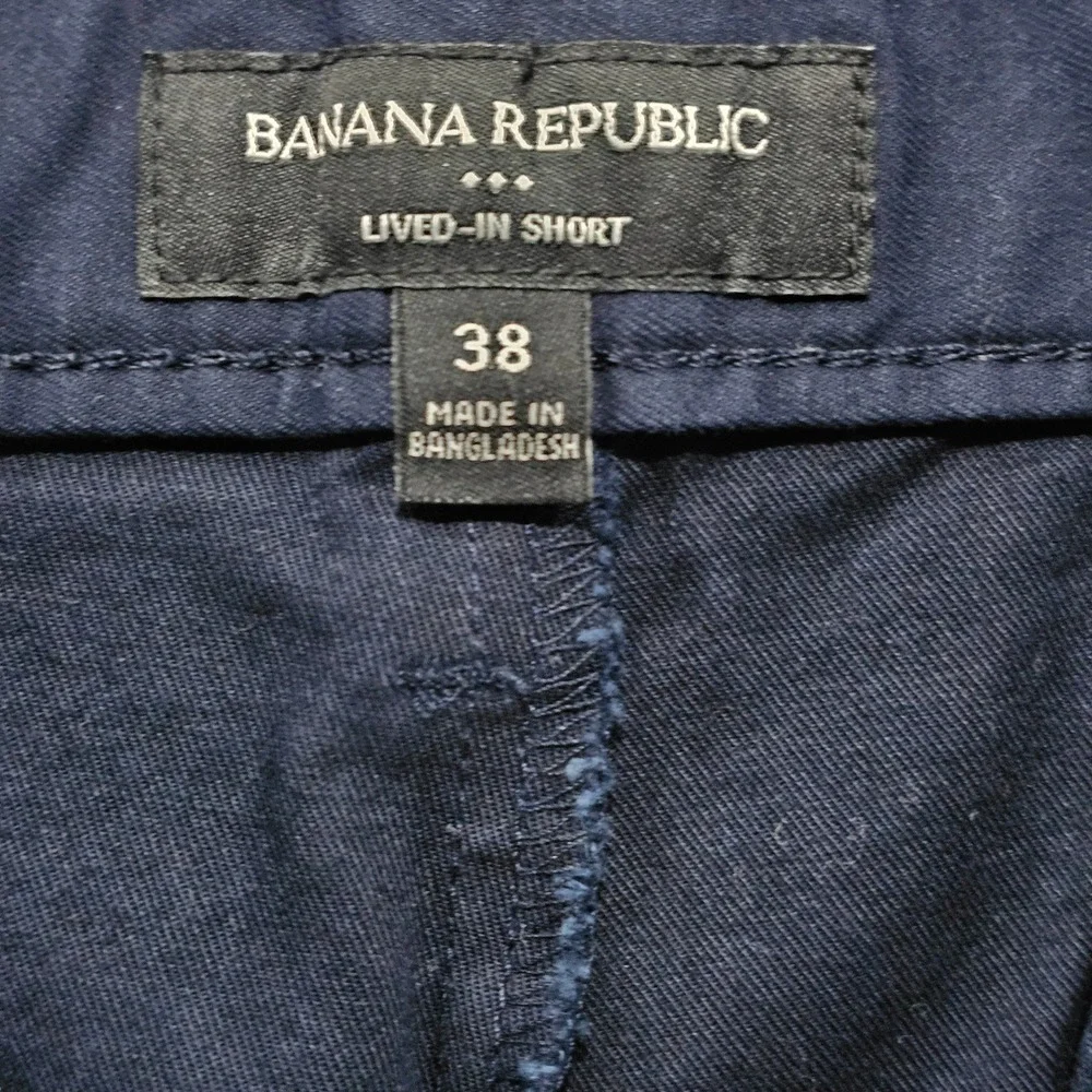Banana Republic Shorts Mens‎ 38 Navy Lived-In Short Chino Twill Cotton Casual 9
